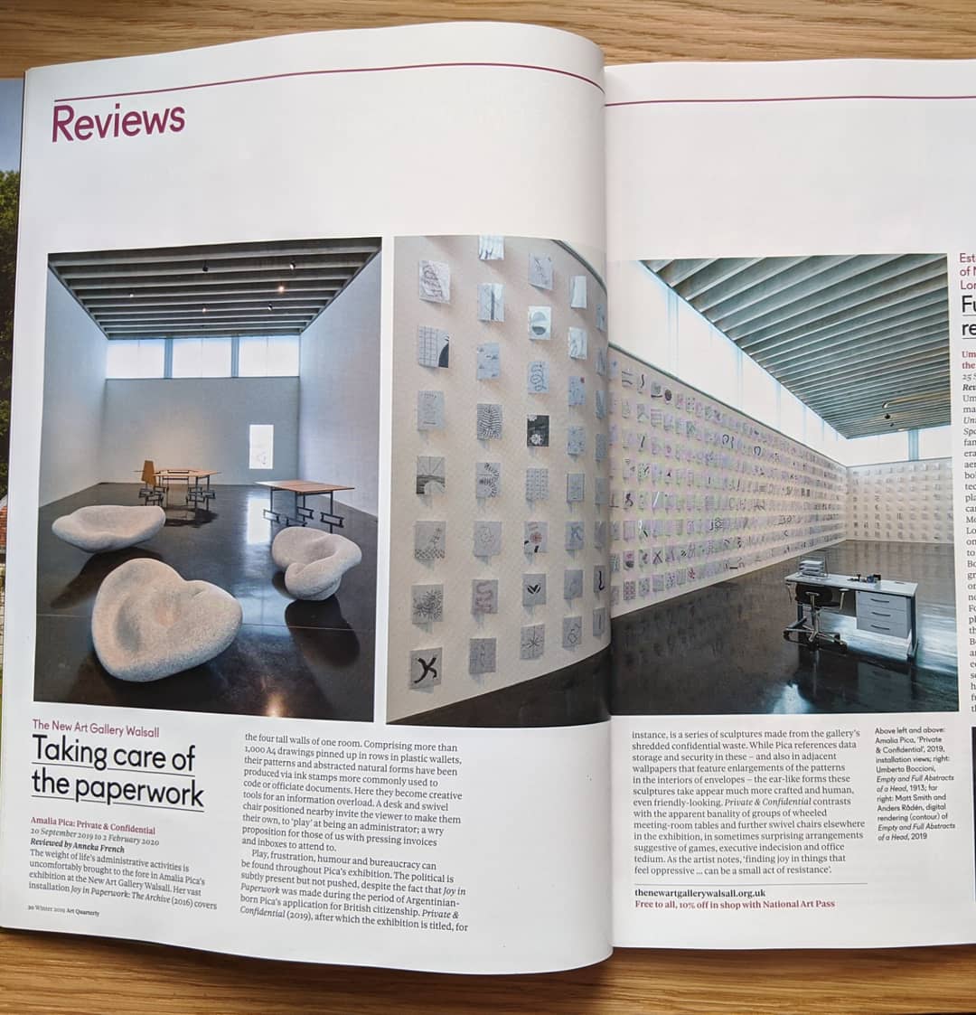 AnnekaFrench's tweet photo. Very pleased to have my first review with @artfund's #ArtQuarterly magazine published in their winter issue - #AmaliaPica @newartgallery https://t.co/uzRMjkAhxv