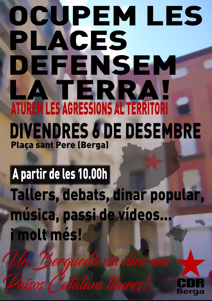 CDRBerga's tweet photo. 🔴Recorda!

Demà tindrem activitats durant tot el dia.

Per un berguedà viu dins uns Països Catalans lliures!

Prenem els cerrers, defensem la terra!
✊✊ https://t.co/QrI9rTUHW8