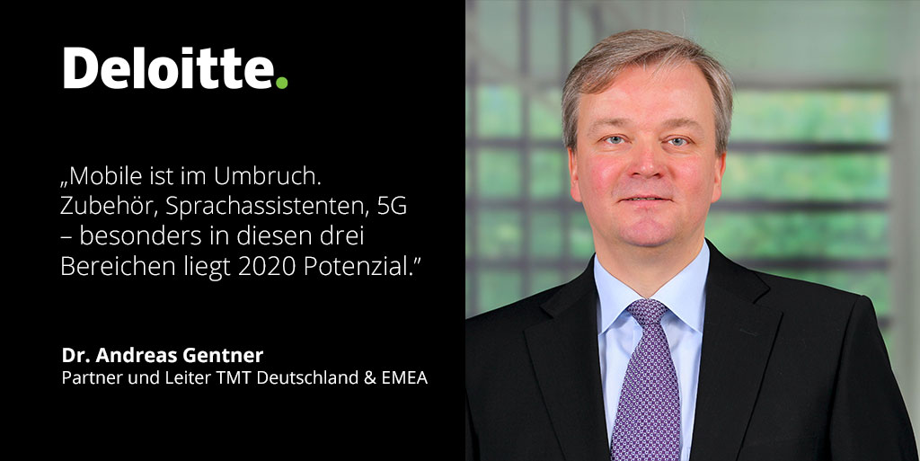 DeloitteDE's tweet photo. #Smartphone, Zubehör, #5G &amp; Co.: Was tut sich im Mobilfunkjahr 2020? In sechs Fokusthemen berichten wir über alle relevanten Entwicklungen und Trends in der Welt des #Mobilfunks: https://t.co/AcSuxz0GW3 #mobile #gmcs https://t.co/EIcezmjach