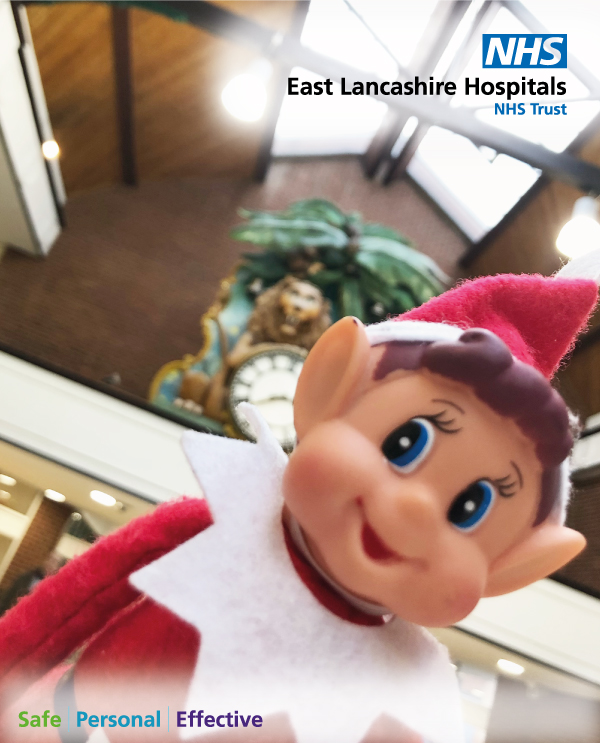 ELHT_NHS's tweet photo. #Elbert helped @ELHTandMe at @Morrisons this week bag packing! He didn't do much himself, but got up to lots of mischief on his travels! They are looking for volunteers to help with bag packing throughout December, can you help? https://t.co/X9uIFF63VO #ElfsHealth #Christmas https://t.co/PYjzCzMuIG