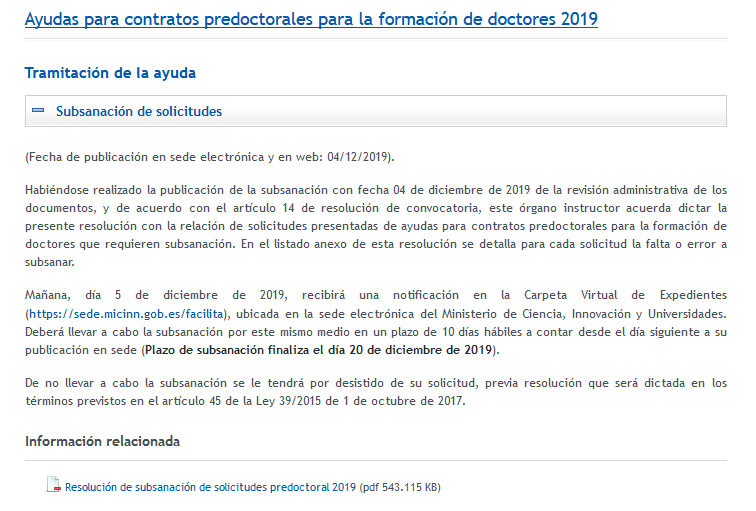 DPE_CSIC's tweet photo. Si solicitaste #FPI2019 y apareces en esta lista: tienes que subsanar! https://t.co/6xH6PWc9Bv, hasta el 20 dic y através de FACILIT@, más info https://t.co/FQgx57JPla https://t.co/cmq5uiSRfp