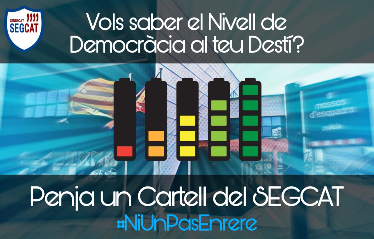 🚦Ets Mosso d'Esquadra o Policia Local de Catalunya i vols saber el Nivell de Democràcia al teu Destí? Penja un Cartell del SEGCAT.
📝 Iniciem Campanya d'Afiliació 2020!
No esperis més i afilia't a un Sindicat amb Aire Fresc!
Posa't en contacte amb Nosaltres!
#SindicalismeDePaís