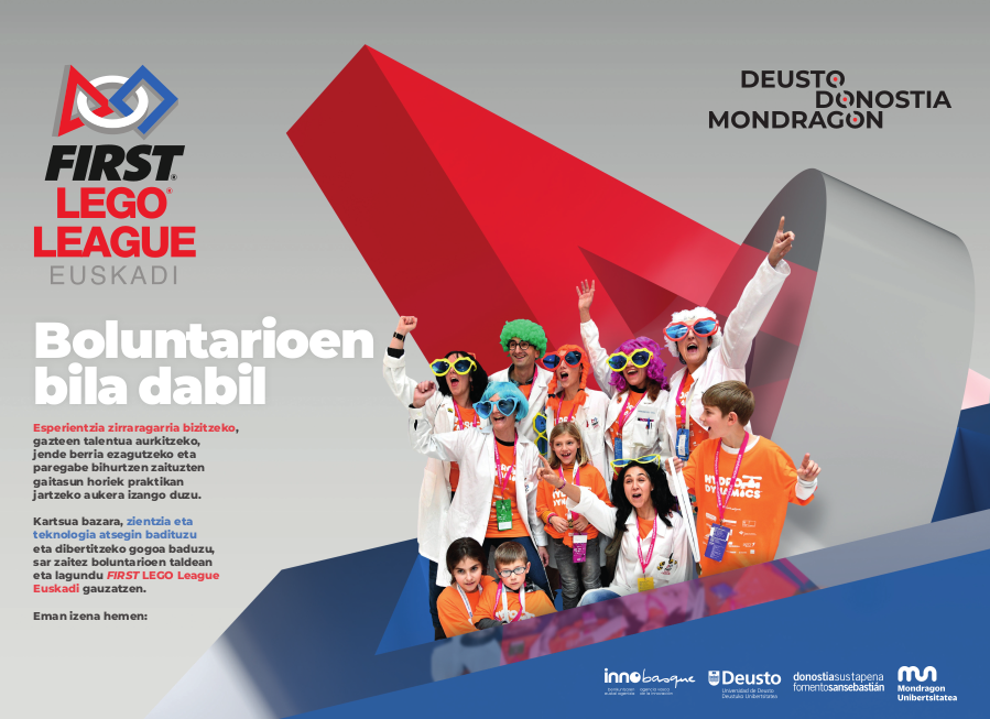 deusto's tweet photo. En el #DíaDelVoluntariado felices de contaros que Deusto se suma a un proyecto apasionante que lleva ya 10 años fomentando vocaciones STEAM en Euskadi: #FLLEuskadi. El 08/02/2020 habrá torneo en @Deusto https://t.co/JE2hxd7fV2
¿Te sumas como voluntario/a? https://t.co/7zJ6CH2n2M https://t.co/4jJLpGE5F7