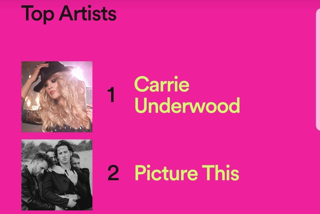BekkyTaylor's tweet photo. I think spotify is trying to tell me I have a problem with @picturethis https://t.co/NgIVtCwxj2