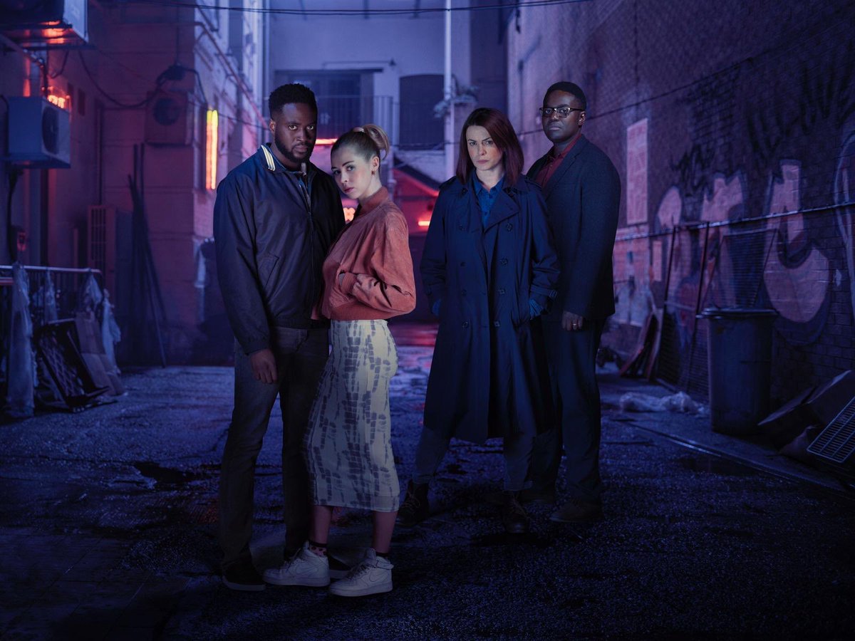 UKTVPress's tweet image. NEWS: First look at the cast of #WeHuntTogether in character. @MioneCorfield @TeamEveMyles @__dipoola &amp;amp; #BabouCeesay star in the new @alibi_channel crime drama, coming 2020.