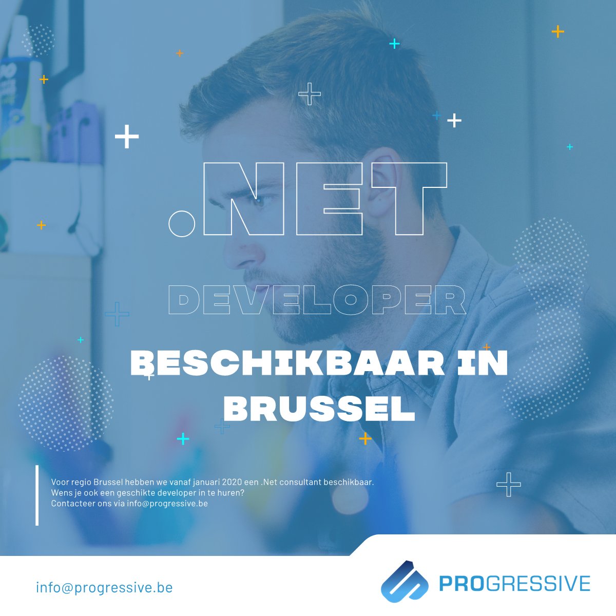 Progressive_BE's tweet photo. Voor regio Brussel hebben we vanaf januari 2020 een .Net consultant vrij.
Wens je ook een geschikte developer in te huren?
Contacteer ons via info@progressive.be https://t.co/RZuYRrYWbo