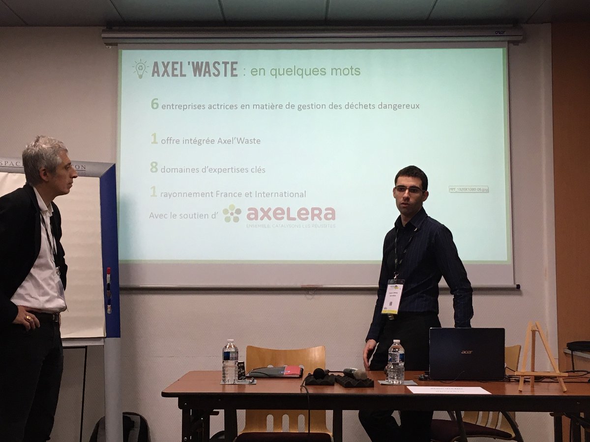 axelera_pole's tweet photo. Le pôle AXELERA et sa grappe d'#entreprises AXEL'WASTE sont présents sur Waste Meetings, la convention d'affaires du #recyclage, du traitement et de la valorisation des #déchets. Des échanges et conférences riches ont rythmé ces 2 jours ! https://t.co/6hIwnUVE7S