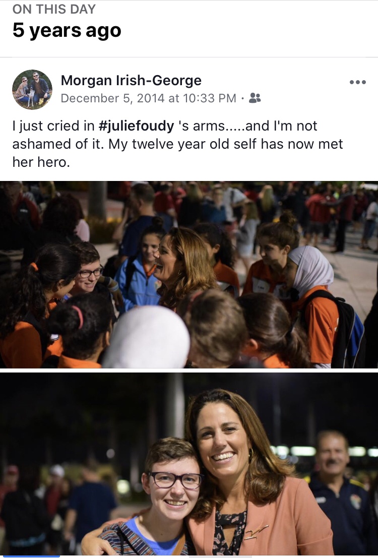 SportandPeaceUT's tweet photo. Happy @JulieFoudy Day!
That’s what Dec5th will always be to our Content Manager, @MorganIrish! On this day 5 years ago, she was overwhelmed to meet Julie &amp; cried tears of joy to meet her childhood hero. An example of the powerful impact female athletes can have for girls! https://t.co/WZDZ8yD539