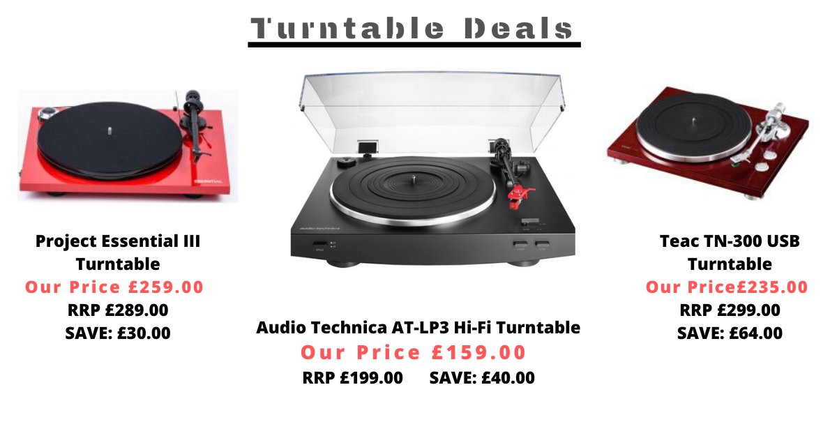 FrankHarveyHiFi's tweet image. 🔥Here are some gifts for the record player lovers... We have some good deals on selected turntables ➡bit.ly/2OHXRtm 😍Don&apos;t forget, We also have BUY ONE, BUY ANOTHER HALF PRICE offers on our Vinyl records.#Turntables #recordplayer #projectessential #Audiotechnica #Teac