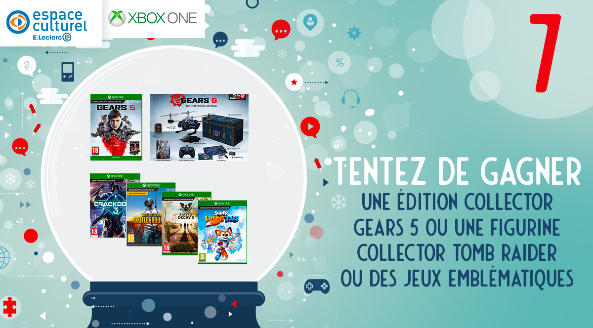 Leclerc_JV's tweet photo. Les exclusivités Xbox One sont à l'honneur dans le #CalendrierDeLAventLeclerc !

RT + follow @Leclerc_JV et @XboxFR pour tenter de remporter l'un des jolis lots mis en jeu (détails dans le tweet suivant) !

Règlement ▶️ https://t.co/6005wosqMj https://t.co/QAKbZgoFzJ