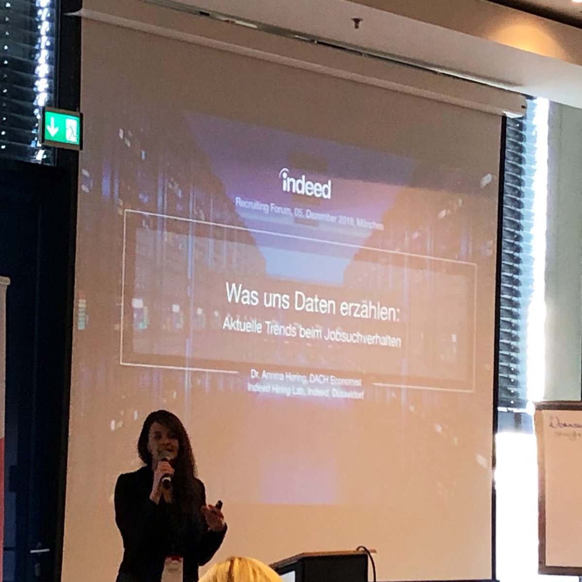 Now on stage <a href="/AnninaHering/">Annina Hering</a> von <a href="/IndeedDeutsch/">Indeed</a> beim #rcf19 <a href="/forumrecruiting/">Recruiting FORUM</a> Was uns Daten erzählen...