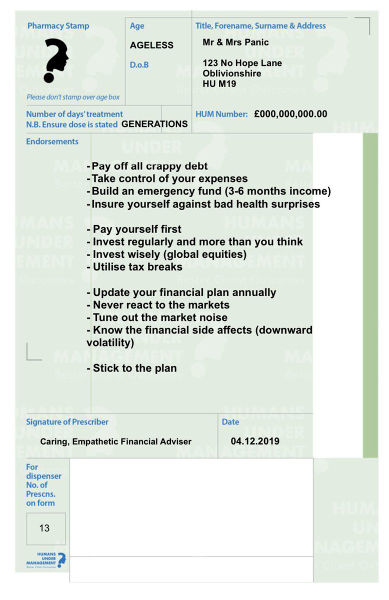 The Financial Prescription #HUMConf 👇👇 #TheGoodWeDo #StickToThePlan