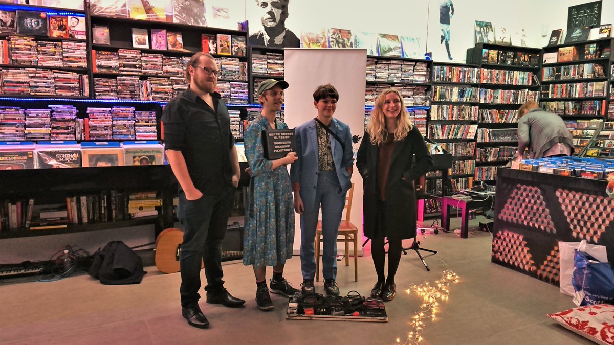 SofarGlasgow's tweet photo. Thanks again to everyone who came along last night to see @BandPocketKnife, @annieboothmusic and @DaveBeMac take centre stage at Missing Records!

📸Proper photos of the evening coming your way soon...
#sofarsounds #glasgow #missingrecords #davebemac #anniebooth #pocketknife https://t.co/v5lJqFdO1Y
