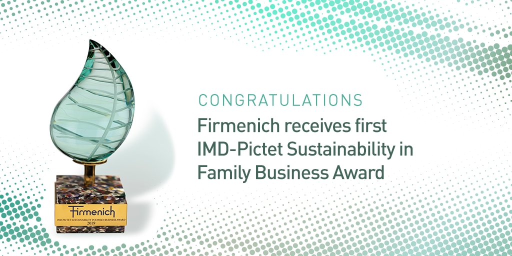 IMD_Bschool's tweet photo. .@firmenich, the worldโs largest privately held perfume and taste company, has won the inaugural IMD-Pictet Sustainability in Family Business Award! ๐ https://t.co/6d0BeYBBrT #IMDImpact #ForGoodNaturally @IMDfambiz @PictetWM https://t.co/pVEcXL38pg