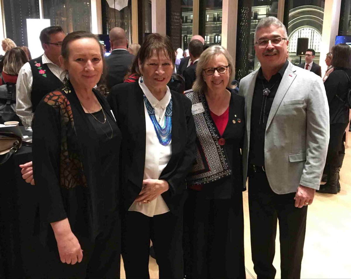 MMcLeodNWT's tweet image. Congratulations to Ethel Blondin-Andrew, who was presented the @macleans Lifetime Achievement Award!

Here I am with her, Premier Cochrane, and Elizabeth May at last night's gala. #nwtpoli