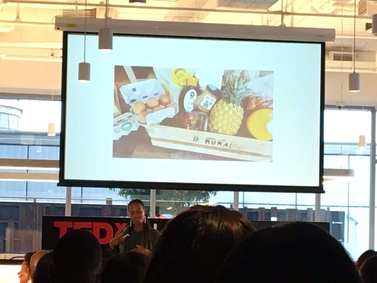 “I farm in dresses” - Lebelo Makoene 
(CEO, Made with Rural) @MadewithRural_ 

#TEDxJohannesburg #TEDxJoburgWomen #BoldPlusBrilliant 
#TEDx @TEDxJoburg 

Loved seeing @NativeNosi Honey in the farmers basket 💛