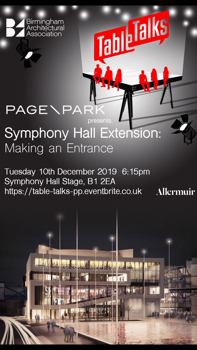DesignJq's tweet image. Don’t miss out on @Birm_Arch last table talk of 2019! Hosted at @THSHBirmingham @pagepark will be discussing the Symphony Hall extension project - not one to be missed! #TableTalks #Birmingham 

Sign up here: table-talks-pp.eventbrite.co.uk