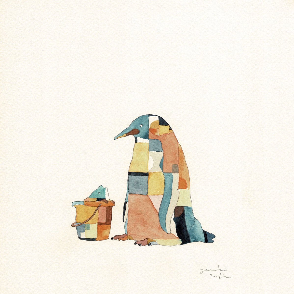 traditional media hat painting (medium) no humans watercolor (medium) holding animal  illustration images
