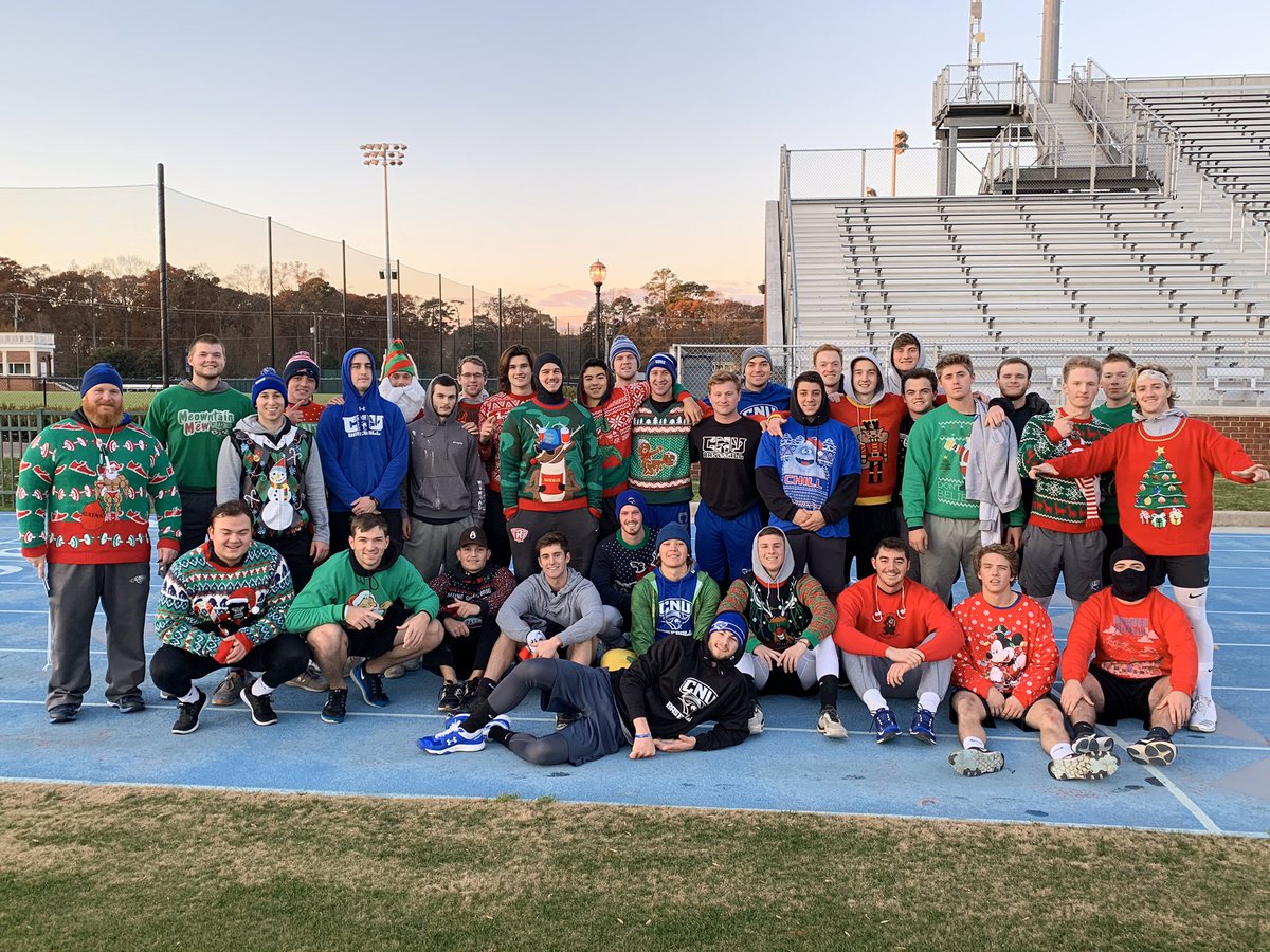 CNU_Baseball's tweet photo. First annual Iron Captain 🏆 in the 📚, super proud of every single one of our guys for leaving it all out there this morning and looking festive while doing it. #BOOM 💥 https://t.co/ySJ7Ikc0df