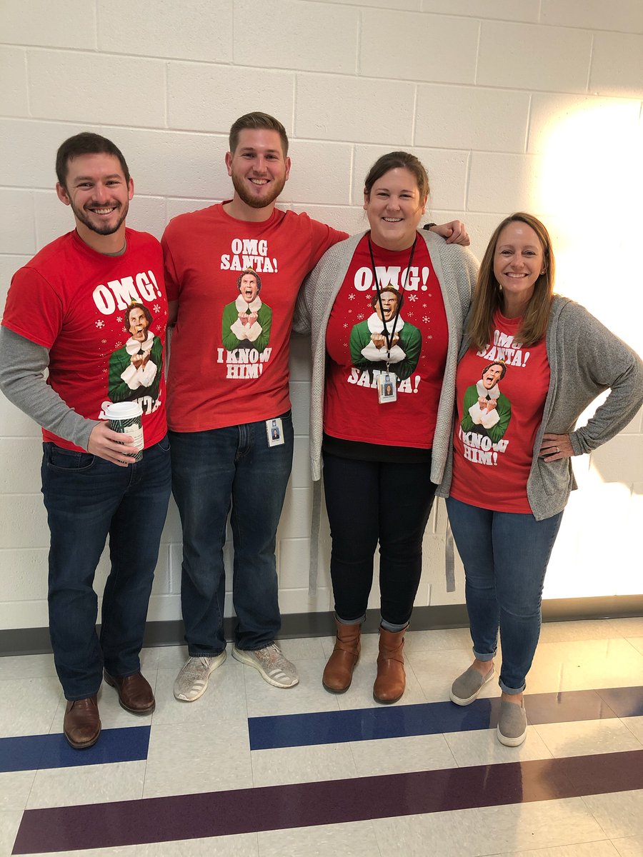 Some of our 4th floor teachers are getting into the holiday spirit! Today kicked off 12 Days of Holiday Cheer. Did you wear a fun holiday shirt today? Tomorrow is Holiday Hat day...so get those reindeer antlers ready! Show us you holiday cheer! #gmhs12daysofholidaycheer