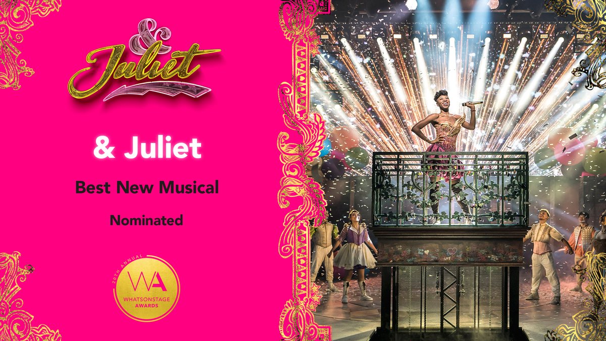 📣PUBLIC SERVICE ANNOUCEMENT📣

#AndJuliet has been nominated for 13 #WOSAwards🏆

Let's kick things off with the nomination for Best New Musical @shaftesbury1911 and @palaceandopera!

You can show us some love by voting here🤩awards.whatsonstage.com