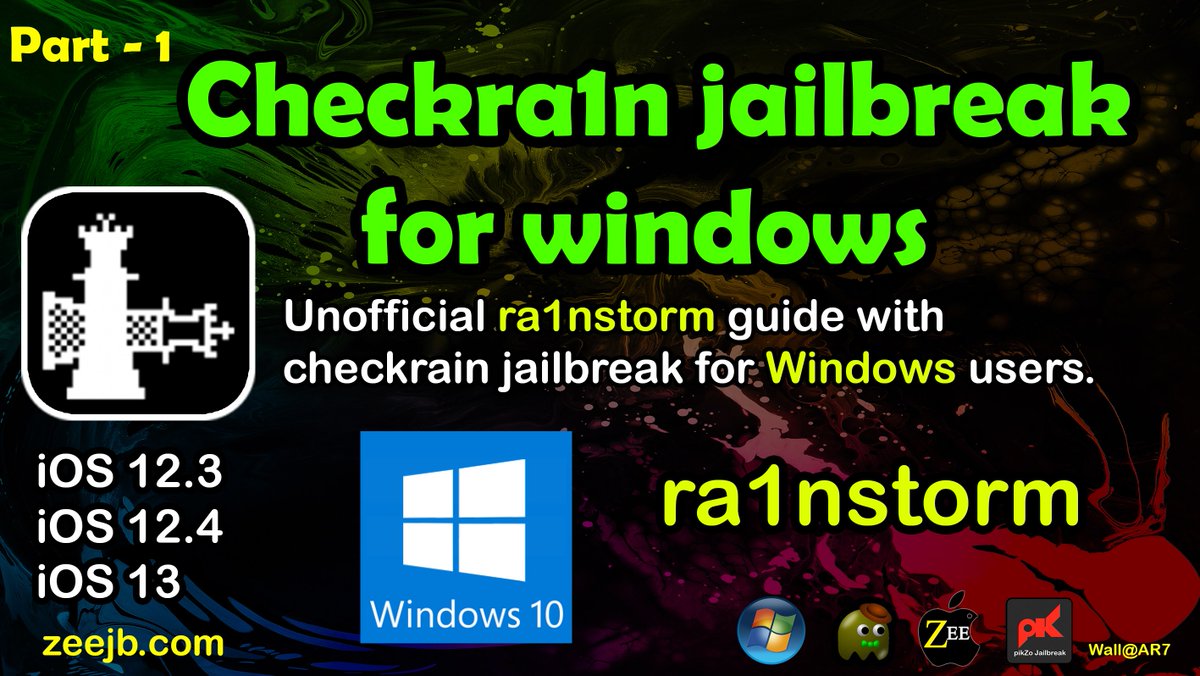 SpecialActionV's tweet photo. #Checkra1n #Jailbreak for #Windows users. (Rainstorm)

Video Link- https://t.co/WFHoYKXaC1 
Part -1
In this video, we are hoping to cover 100% complete checkra1n jailbreak unofficial windows installation guide by using #Rainstorm tool.

Wall @ #ar72014 @YouTube https://t.co/5xYMJw7uAE