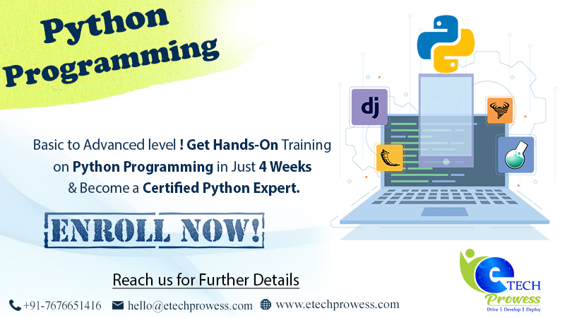 EtechProwess's tweet image. For More Details: etechprowess.com
or Call on: +91-7676651416
#PythonprogrammingcourseinBangalore
#PythonprogrammingtutorialinBangalore
#Pythonautomationtestingtraininginbangalore
#Pythonautomationtestinginbangalore