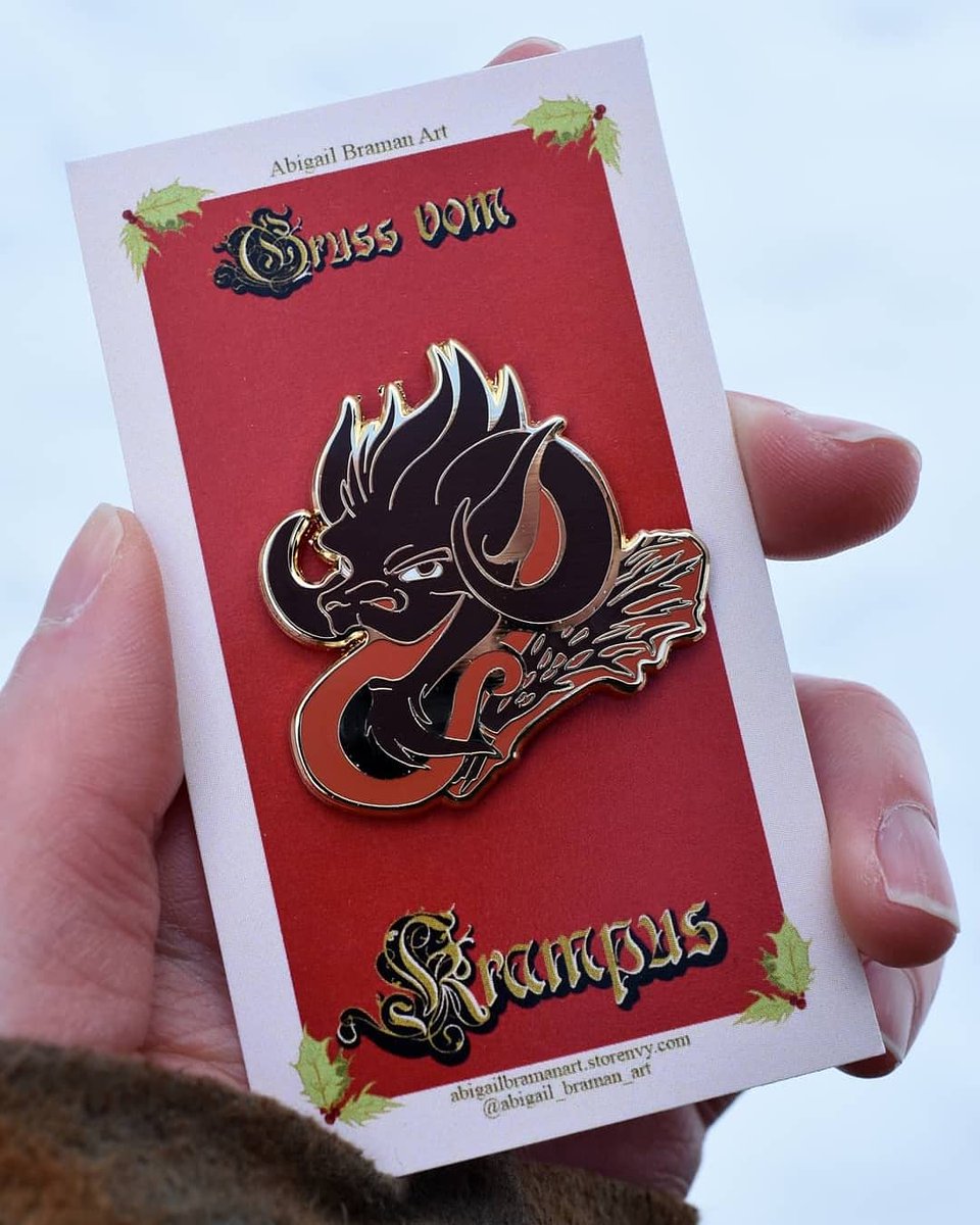 Merry #krampusnacht! #krampus enamel pins are now up for sale! Free shipping from now until Sunday 👹🎄
abigailbramanart.storenvy.com
#horror #enamelpins #christmas