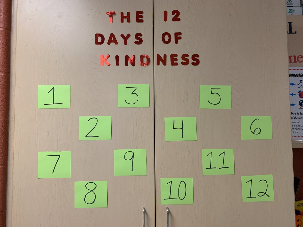The 12 Days of Kindness begins today in Grade 3! Can’t wait to see how my students will be inspired to choose kind! 💕 <a href="/WCLittleES/">WC Little</a> <a href="/laldersey/">Lisa Aldersey</a>