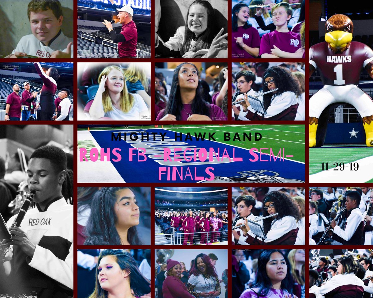 Red_Oak_Band's tweet photo. Pictures from the final playoff game at AT&amp;T Stadium on Friday, November 29 courtesy of @Hodge4lifeK
@redoakisd (part 1 of 2) https://t.co/vZu5wgseHh