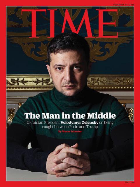 efelsenthal's tweet photo. Impeachment across continents: for the US, @ByBrianBennett &amp; @chriswilsondc on how Trump 2020 is monetizing impeachment post by post on Facebook &amp;  @shustry from Kyiv with Volodymyr Zelensky, the man in the middle. https://t.co/oGrYyuHlD9 https://t.co/ErOgsNFTly
