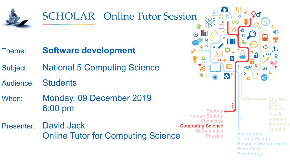 ScholarUK's tweet image. Studying National 5 Computing?
Join us at 6:00 pm today, Monday 09 December
heriot-watt.adobeconnect.com/scholartutorse…
#National5Computing #revisionhelp