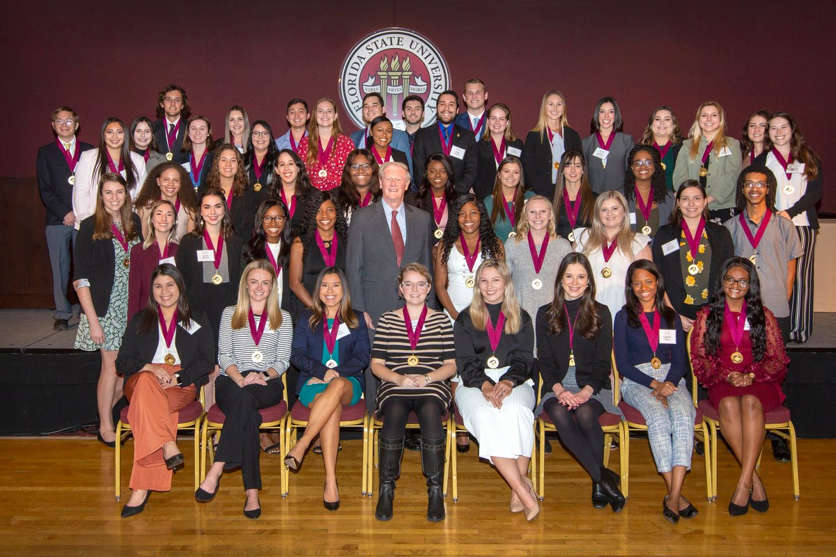 FSUCareerCenter's tweet photo. Congratulations to all 58 @floridastate undergraduate students who were inducted into the prestigious Garnet &amp; Gold Scholar Society last night for excelling both within and beyond the classroom. #GGSSFSU #DesignYourCareer https://t.co/3dkcINTbp0