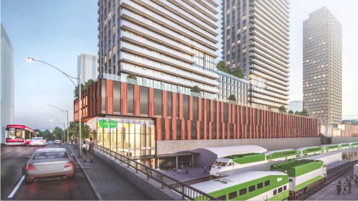 This proposed development at Main and Danforth would dramatically change the Greektown neighbourhood of Toronto. The Go Train travels directly to Union Station so these new condos could house "Bay Street" workers.
#Toronto