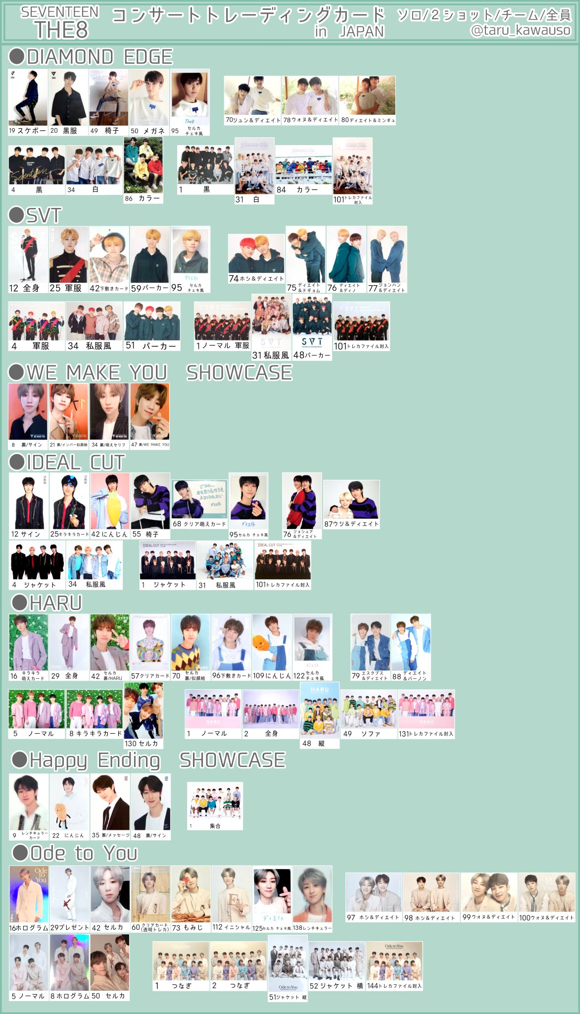 SEVENTEEN ディエイト トレカ 63枚まとめ売り - メルカリ