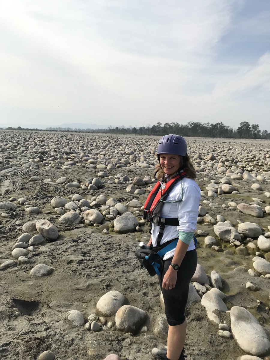 Ganges River a bit short on water. With Nat Geo expedition river team lead Heather Koldewey.