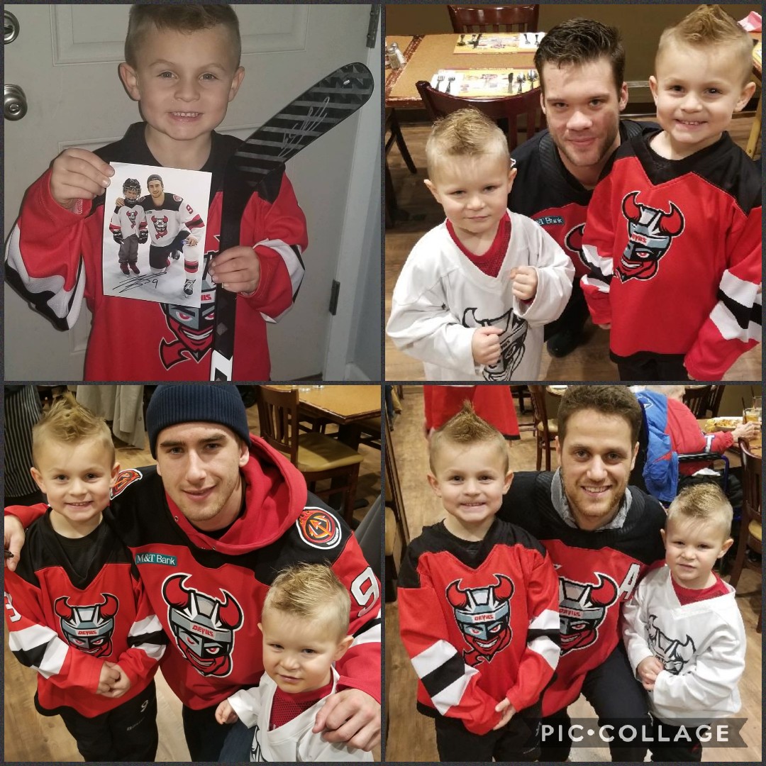 cjenks030's tweet photo. The @BingDevils continue to rock with the player/fan interactions. Special shout out to @MikeyMcLeod9 for making my boys year with some autographs. You have fans for life! #BDevils https://t.co/zofZqUV9NH