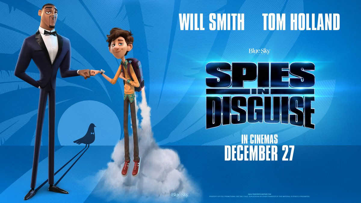 INOXMovies's tweet photo. Two of the best spies are all set to fly high, but what happens when one of them is turned into a pigeon? Find out in #SpiesinDisguise, coming out on December 25th at an INOX near you.

#PeterChernin #JennoTopping #WillSmith @TomHolland1996 @20thcenturyfox @blueskystudios https://t.co/g5btMXnWJI