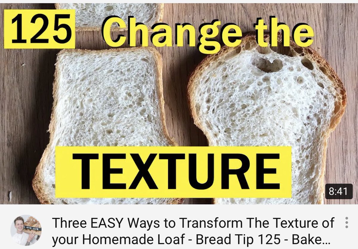 BakeWithJack's tweet image. How to change the TEXTURE of your loaf without changing the RECIPE... your weekly #breadtip is here 😜👉🏻 youtu.be/HzU8lz-10WE
