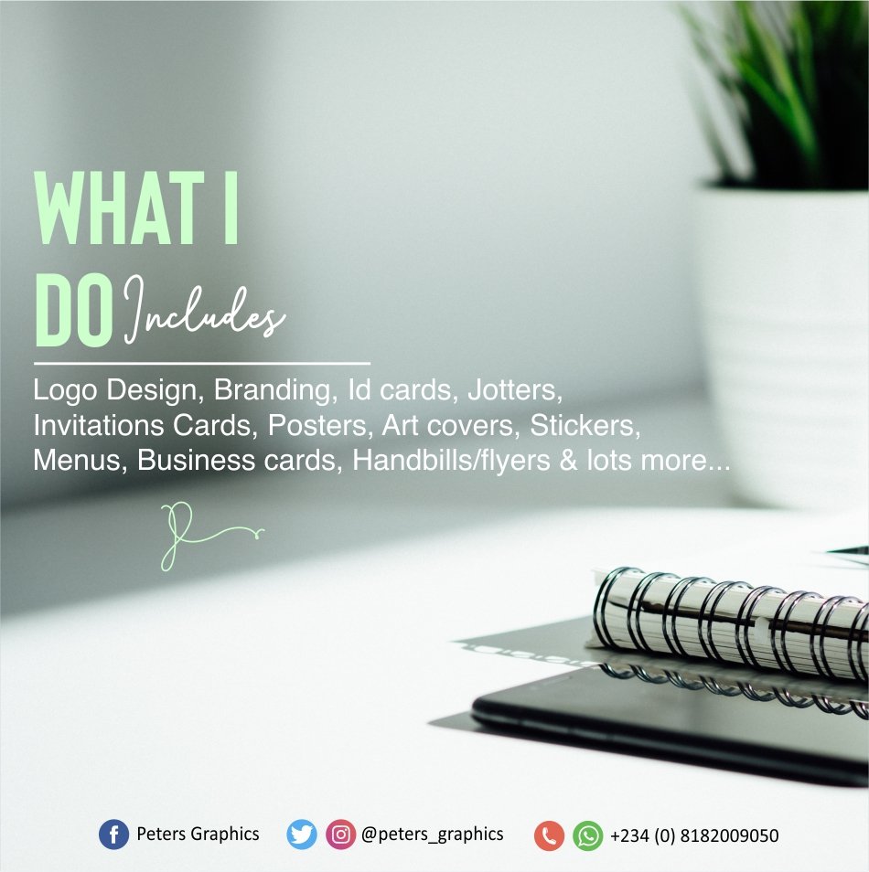peterakeabasi's tweet photo. I'm just a dm away!
.#logodesigner #graphicdesigner #logodesigns #peterake #petersgraphics #joslogodesigner #josgrahicdesigner #art
#flyers #flyerdesigns https://t.co/X8HZ96UYaJ