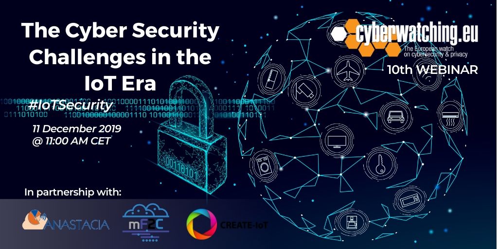 #IoTSecurity webinar gives key insight on the top #cybersecurity &amp; #privacy issues in #IoT devices while zooming in some real use-case scenarios developed by 
@ANASTACIA <a href="/mF2C_project/">mF2C</a> &amp; <a href="/CreateIoT_eu/">CREATE-IoT</a>
 
See the agenda➡️bit.ly/2sF7Qad
Register now➡️bit.ly/33I0pfm