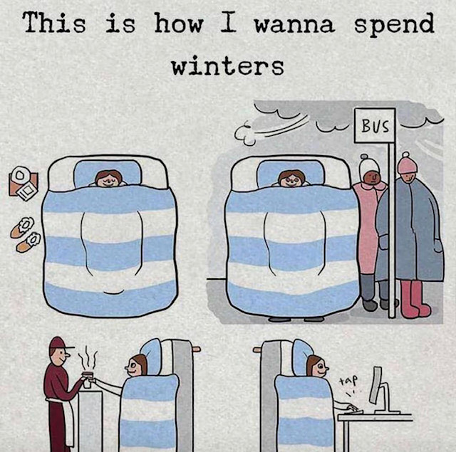 Baby it's cold outside!  If only ..... #KeepWarm #HolisticCoaching #Wellbeing