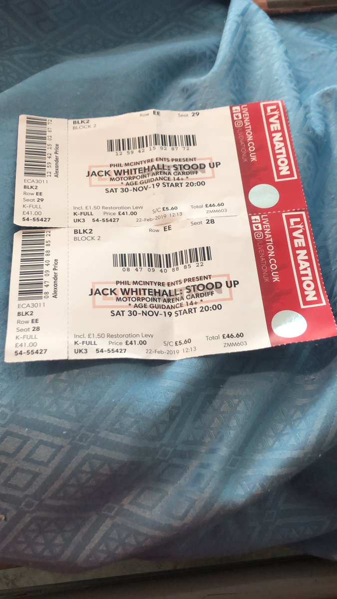Alexander_CCFC's tweet photo. @jackwhitehall Can you please help me out for Cardiff in January? I bought my misses tickets for her 30th in April. We got down to Cardiff on Saturday &amp; before we had a chance to see you i had to rush her to A&amp;E with stomach pains. PLEASE HELP! https://t.co/iycS5yeigy