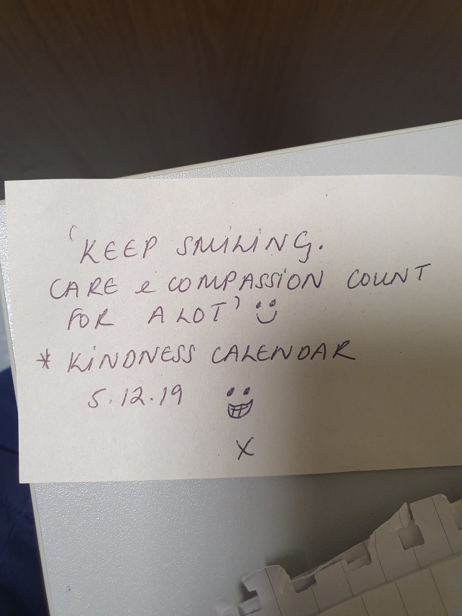 Sblackwell192's tweet photo. #DoGoodDecember found this little note for me today. Just what I needed @LisaCar11769258 @Leic_hospital @UHLfox @Lornaepg @kerry81williams #kindnesscalender https://t.co/1LWlvRCt8M