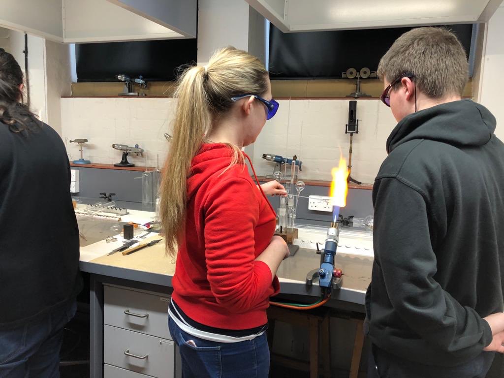 LauraWilsonRSci's tweet photo. Had great fun making Christmas baubles with the glassblowing technicians @NU_Technet all proceeds going to a great cause @IFUCARESHARE https://t.co/sWKQMSMYp7