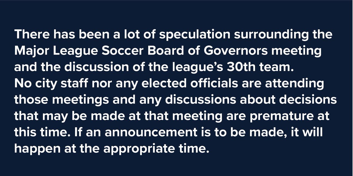 Here is my statement on @MLS in Charlotte.