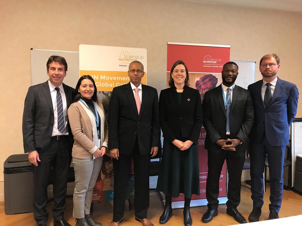 SomaliaSun's tweet photo. The state minister for the office of Somali PM, @AbdullahiHamud had on Thursday fruitful discussions with the #Global @SUN_Movement Secretariat in #Geneva. The discussions focused on efforts of decreasing #malnutrition
#InvestInNutrition
#sharingchallenges
#sharingsucess https://t.co/ENk8ZQRRms