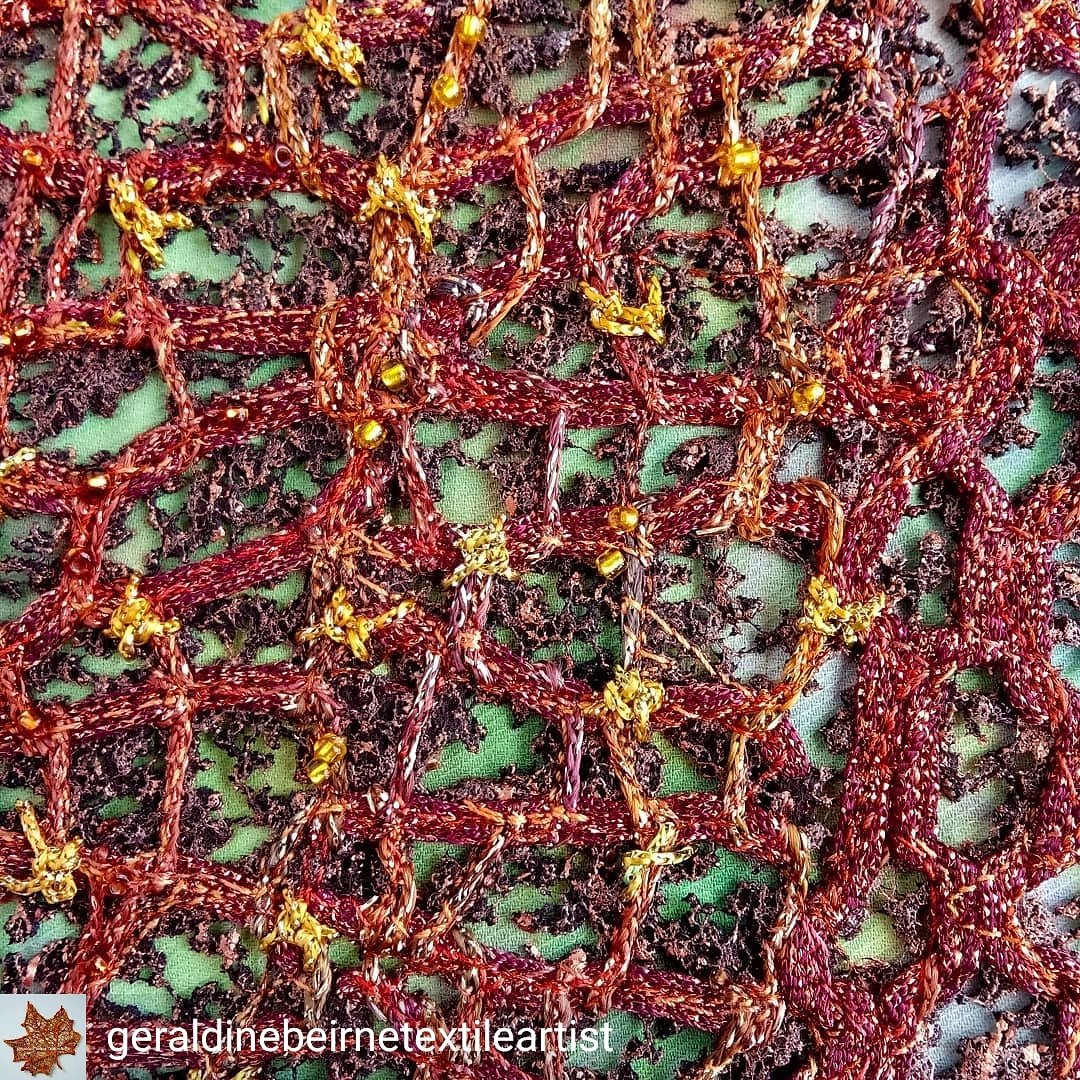 'Networks' created by member Geraldine Beirne #stitchedartisart #embroideryisart