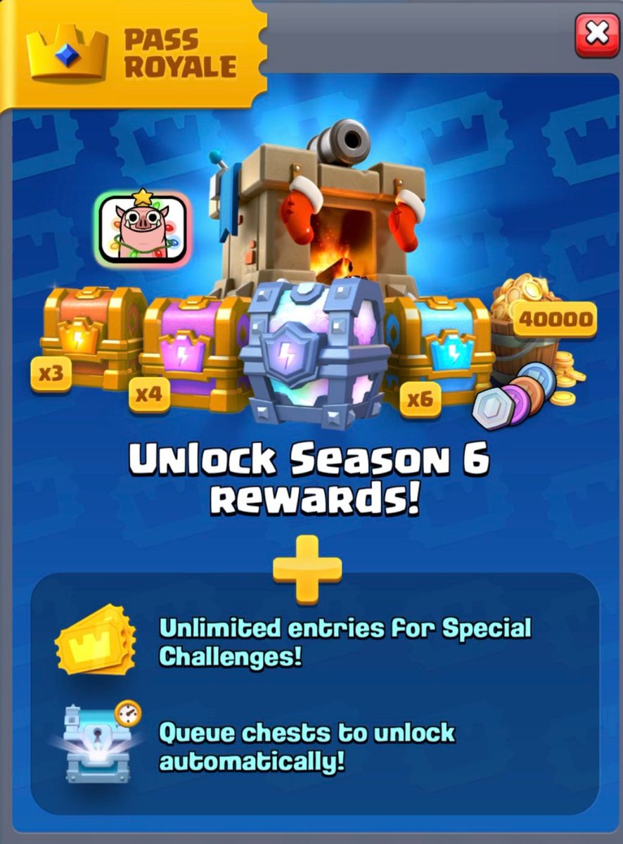 In the Christmas spirit I'm doing a HUGE giveaway❄️

•15 Season 6 Pass Royale's🎄
•20 friend links🎀
•$25🎁
(PayPal)

To enter: 
•like+RT
•follow me on Twitter + Instagram <a href="/thegod_rf/">nick rf</a> instagram.com/invites/contac…
A small way to say thank you for the support, winners in 72hours

GL