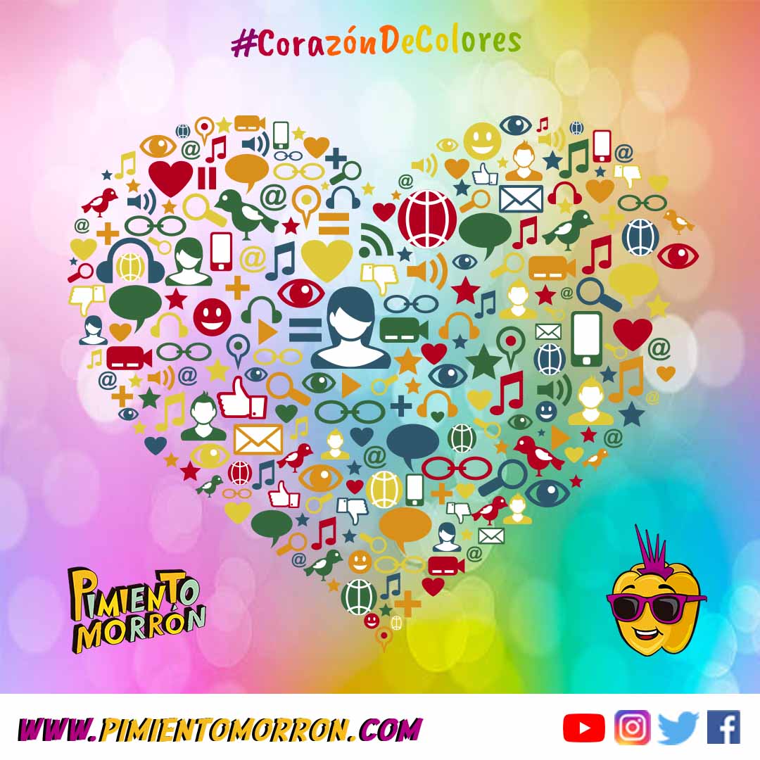 pimientomusica's tweet photo. Conecta tu #CorazónDeColores 💓con nosotros 
y síguenos en todas nuestras redes sociales 🕶
para no perderte de ninguna riquísima sorpresa 😋 https://t.co/BTon0SeQvN